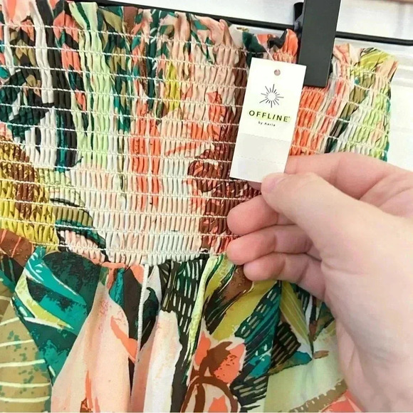 NWT! Aerie Offline Real Me Smocked High Waisted Athletic Running Gym Shorts - Picture 4 of 8